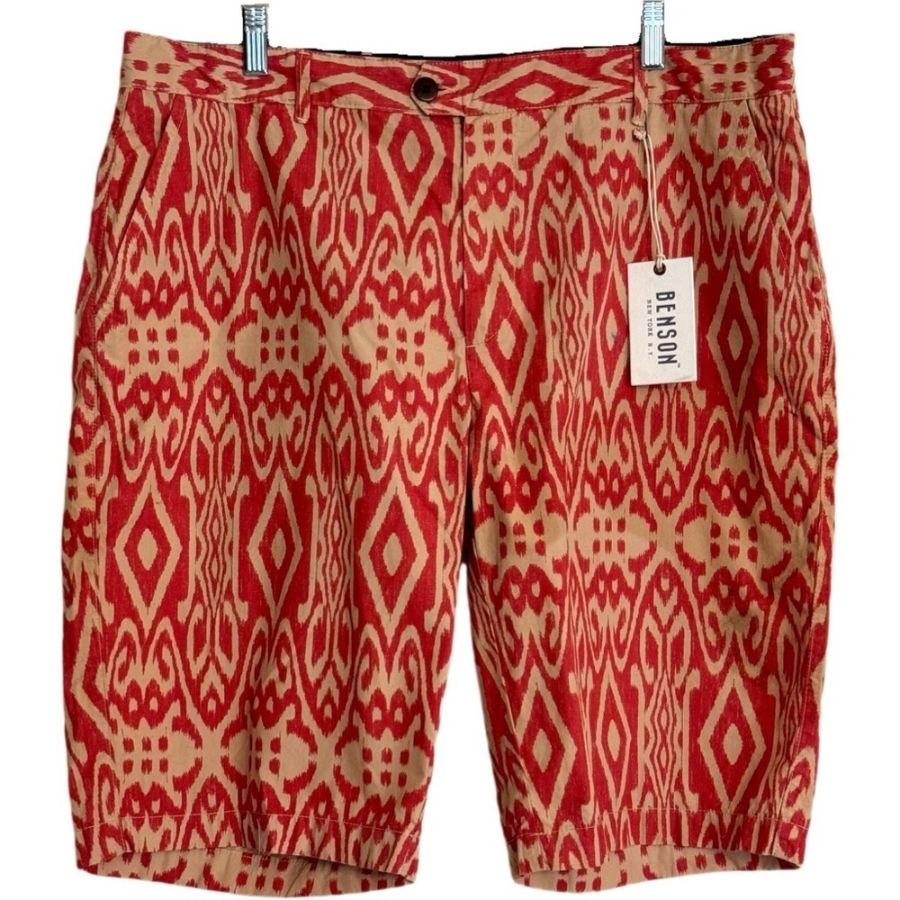 Benson Men's Size 38 Printed Chino Cotton Shorts Preppy Golf Summer Spring NWT